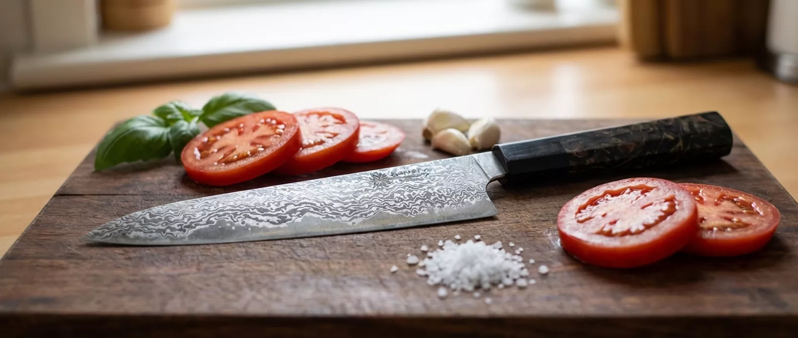 Dan Woo Nóż Szefa Kuchni Stal Damasceńska 21 cm Custom