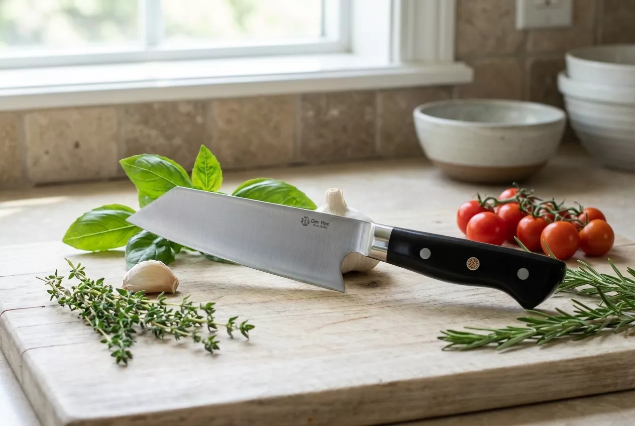 Dan Woo Nóż Kuchenny Bunka ze Stali DC53, Ostrze 15,5 cm