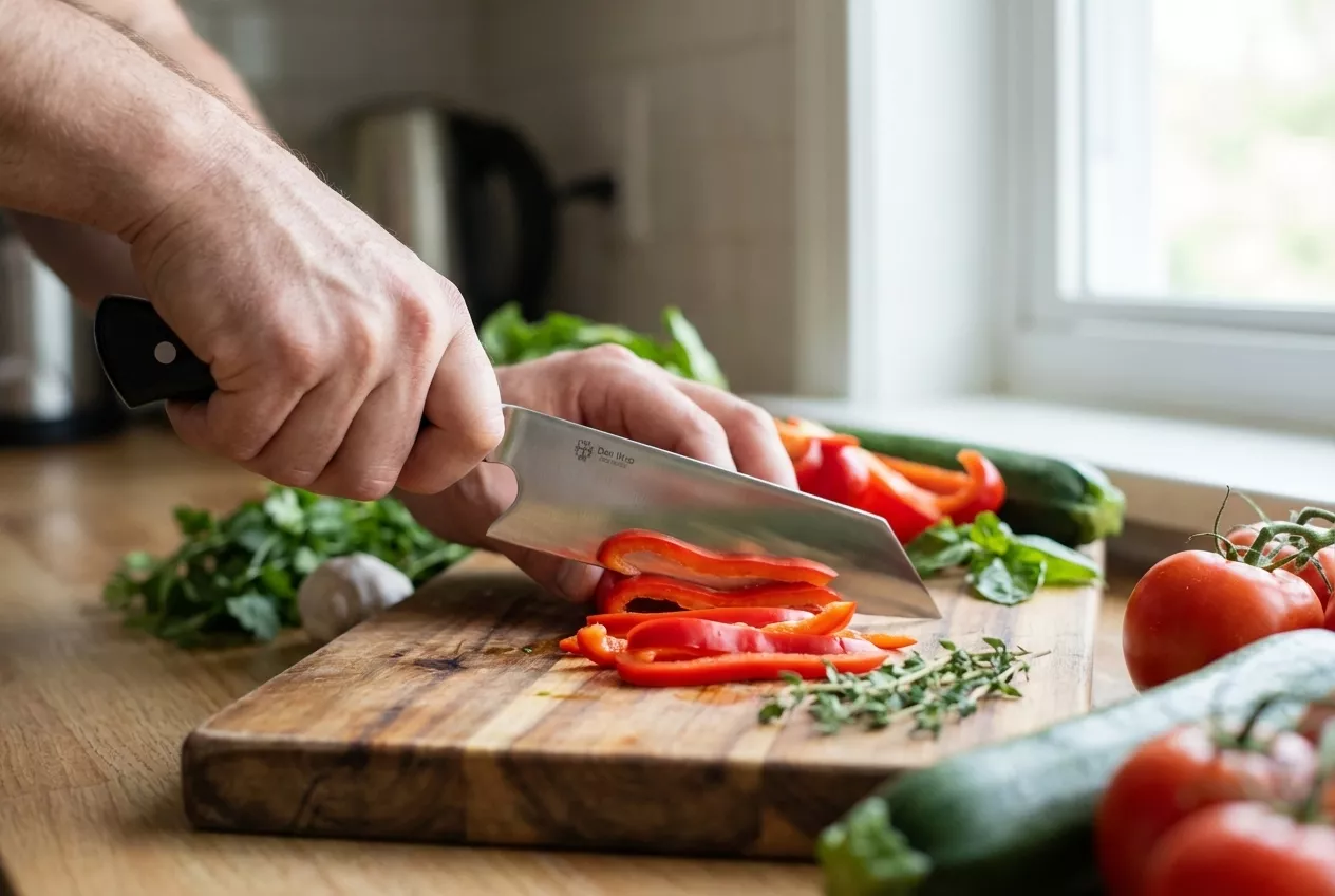 Dan Woo Nóż Kuchenny Bunka ze Stali DC53, Ostrze 15,5 cm