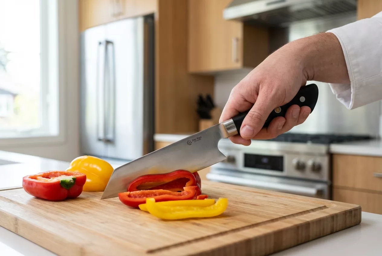 Dan Woo Nóż Kuchenny Bunka ze Stali DC53, Ostrze 15,5 cm