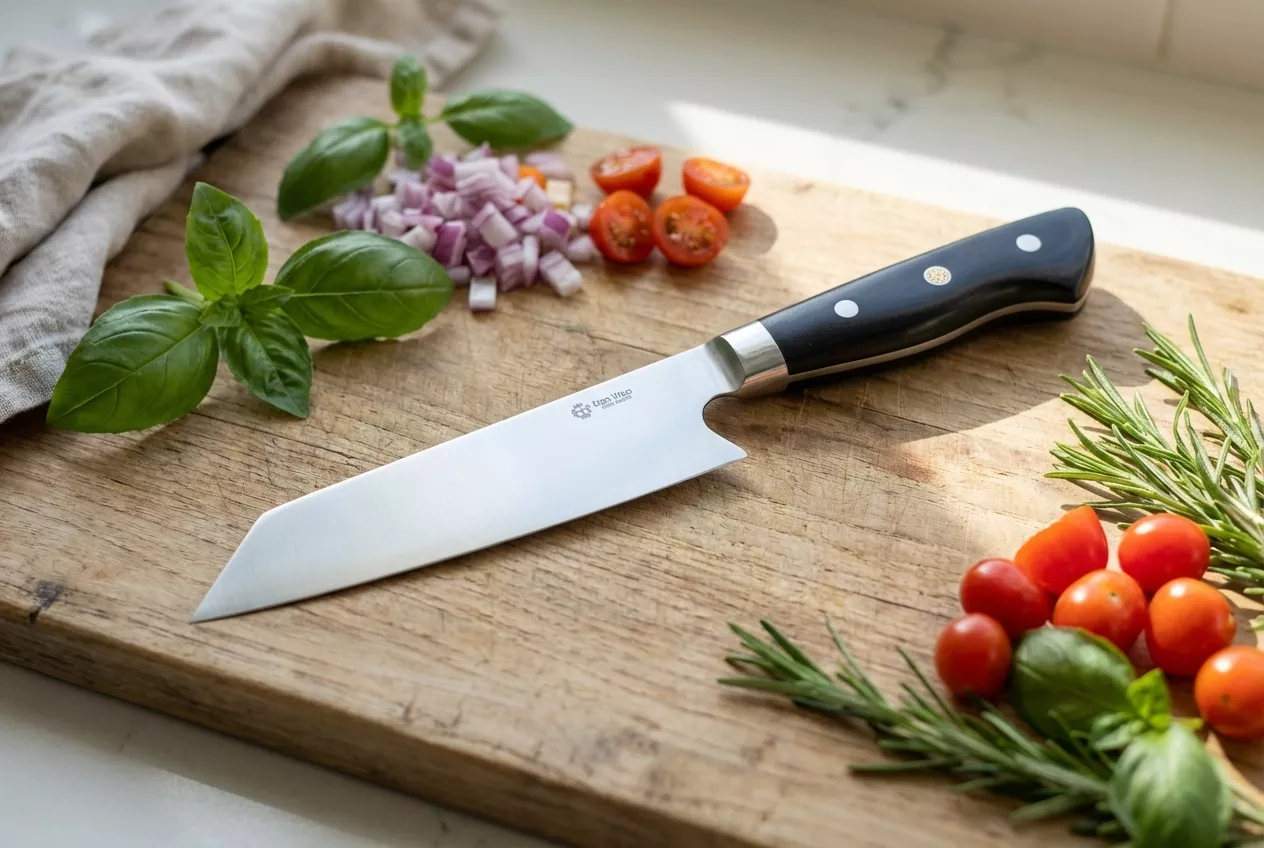 Dan Woo Nóż Kuchenny Bunka ze Stali DC53, Ostrze 15,5 cm