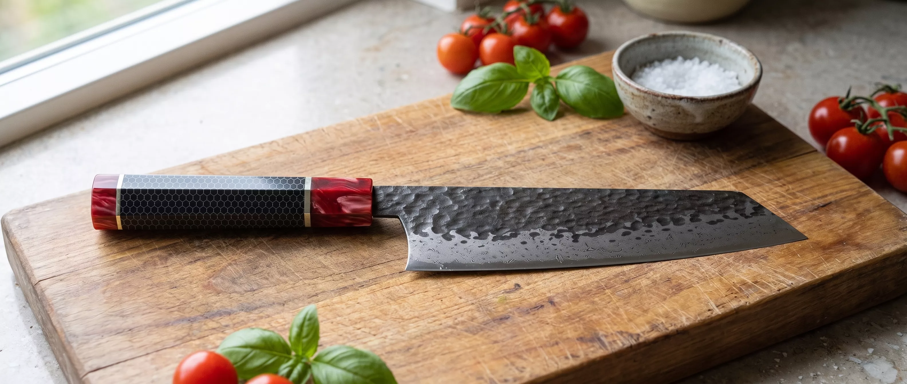 Dan Woo Custom Nóż Kiritsuke 22 cm Damast T10 Żywica