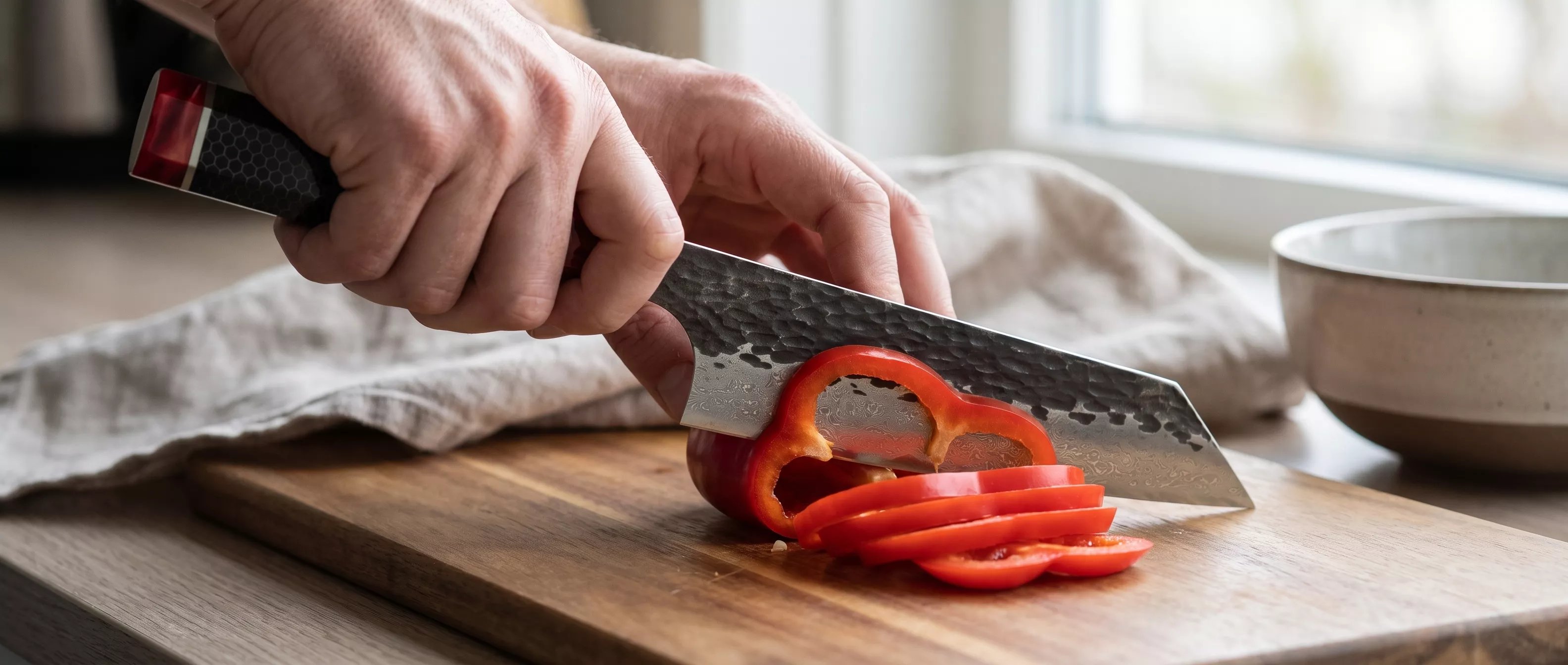 Nóż Dan Woo Custom Bunka 16 cm Damast Stal T10 Żywica Epoksydowa