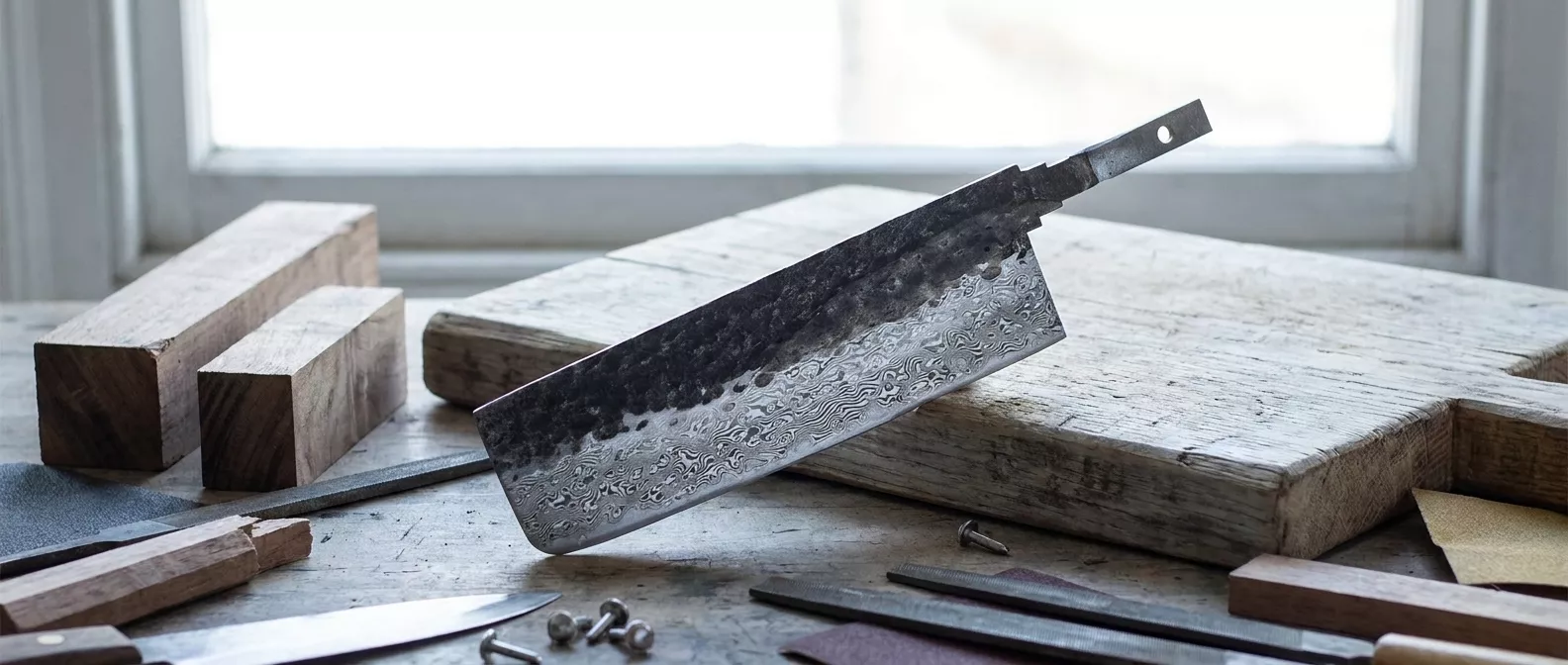 Dan Woo Nakiri 18 cm Blank - Ostrze Damasceńskie T10 HF02