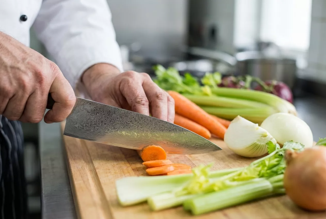 Dan Woo Nóż Szefa Kuchni Damast 10Cr15MoV, Ostrze 20 cm