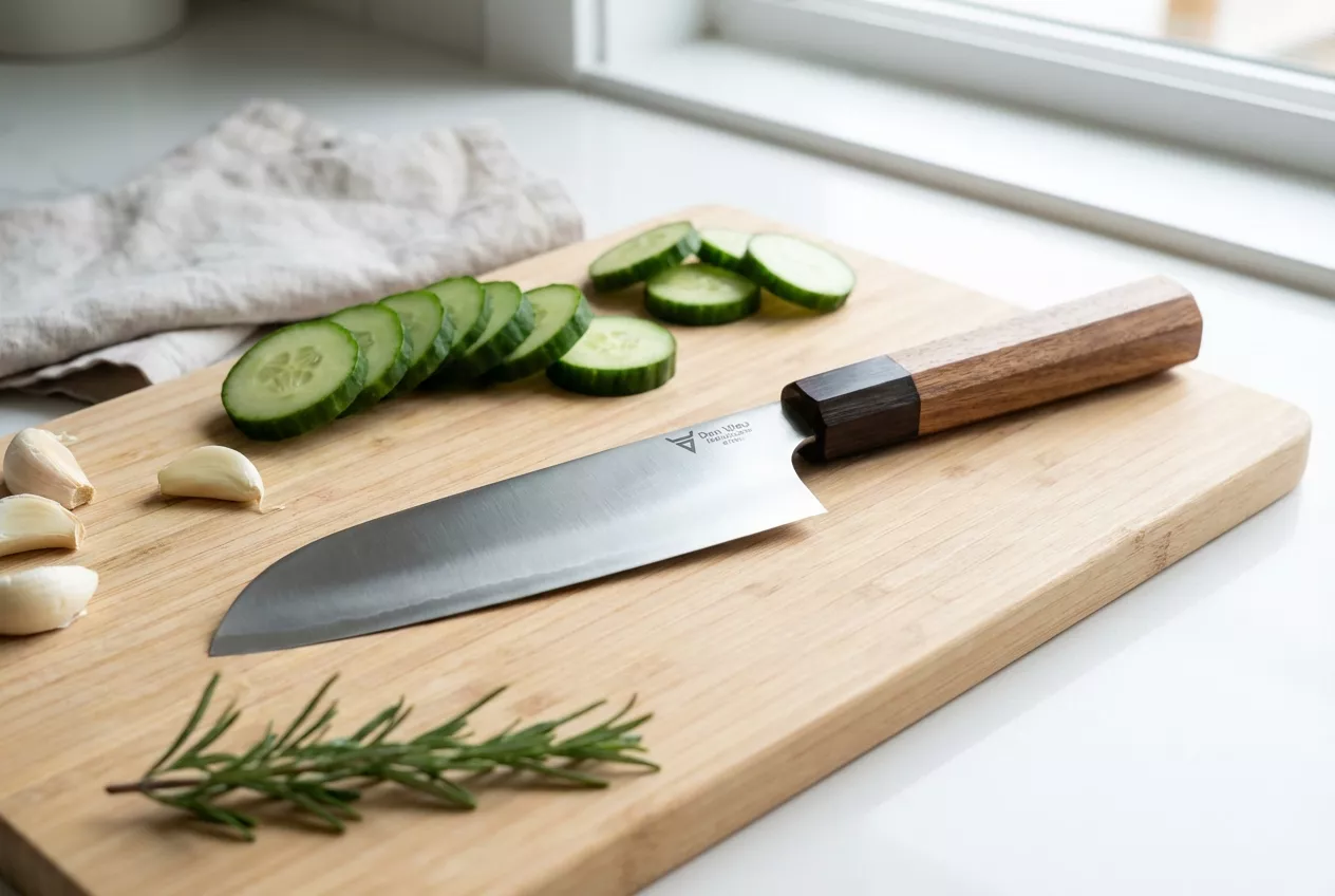 Dan Woo Tamahagane Santoku Nóż Szefa Kuchni 67 HRC