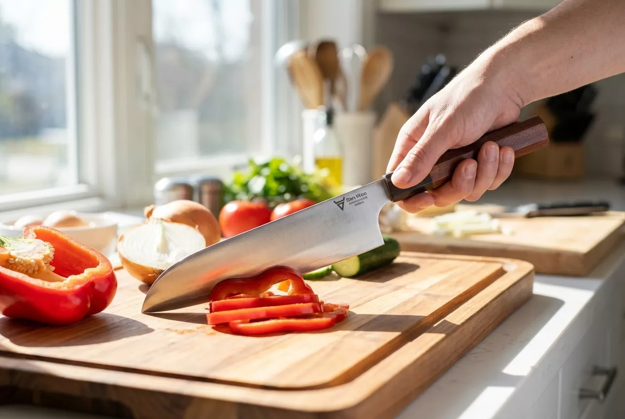 Dan Woo Tamahagane Santoku Nóż Szefa Kuchni 67 HRC