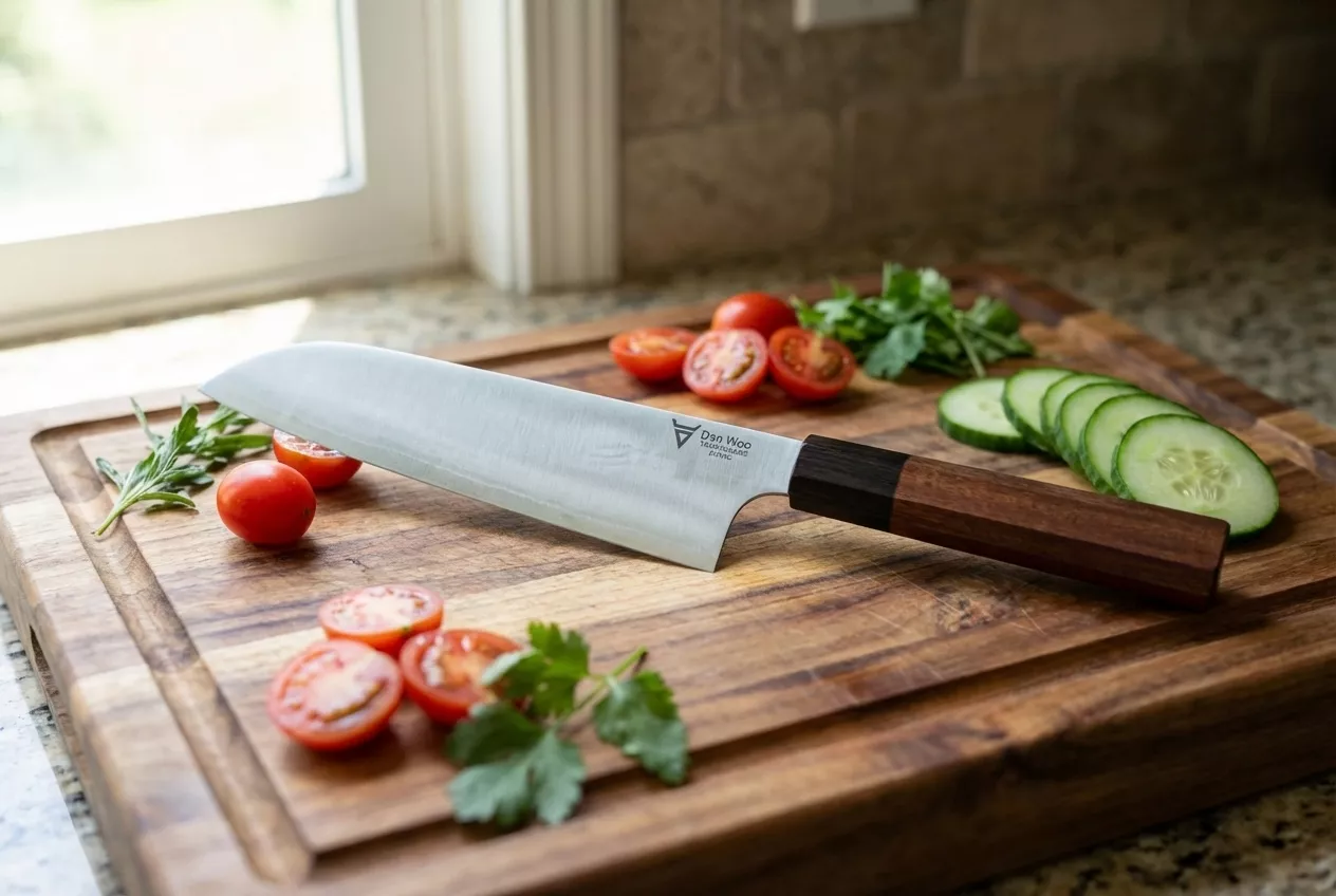 Dan Woo Tamahagane Santoku Nóż Szefa Kuchni 67 HRC