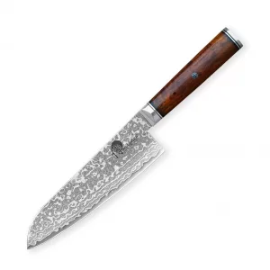 Dellinger M390 Cocobolo Nóż Santoku 18 cm - Stal Damasceńska 129 warstw