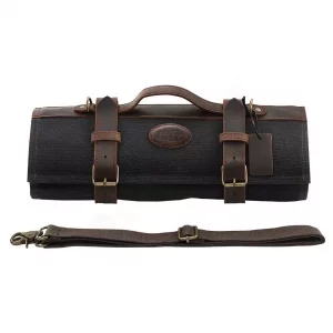 Dellinger Luksusowa torba na 12 noży - Czarna, Płótno i Skóra