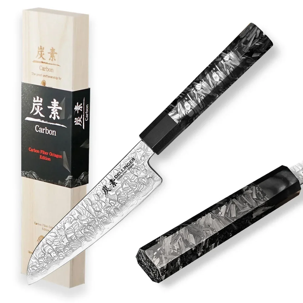 Dellinger Carbon Fiber Octagon Nóż ko-Santoku 14 cm