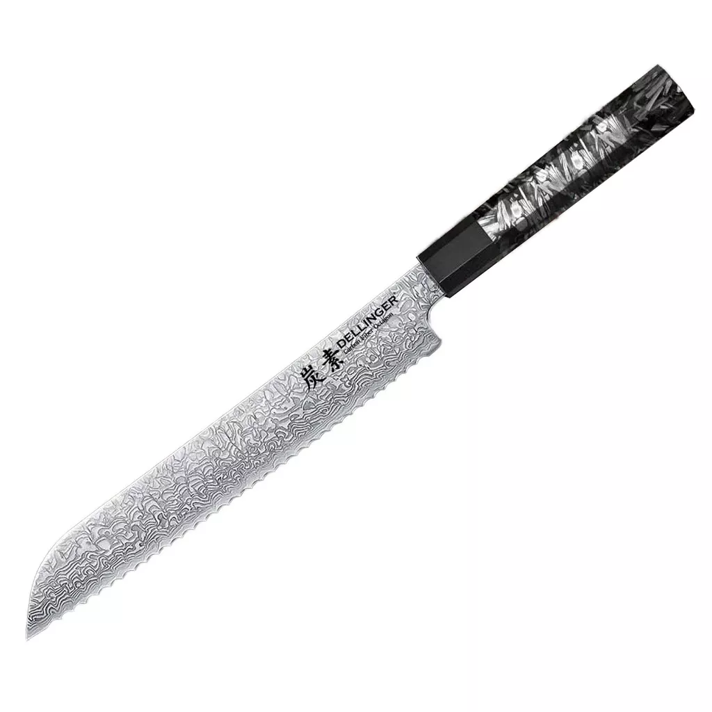 Nóż do pieczywa Dellinger Carbon Fiber Octagon 21,5 cm VG-10