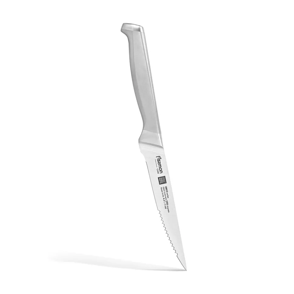 Fissman Unico Nóż do steków ząbkowany 11 cm - stal X50CrMoV15