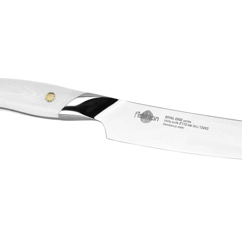 Nóż uniwersalny Fissman Royal Edge 13 cm stal damasceńska G-10