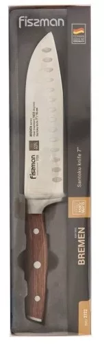 Nóż kuchenny Santoku Fissman Bremen 18 cm – stal X50CrMoV15
