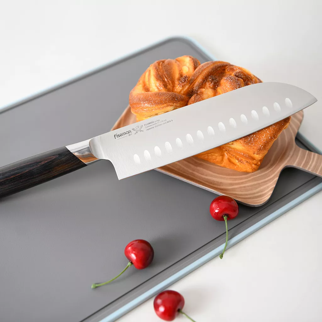 Nóż kuchenny Santoku Fissman Fujiwara 18 cm stal AUS-6