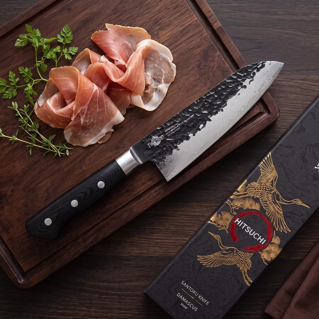 Fissman Hitsuchi Nóż Kuchenny Santoku 16 cm Stal Damasceńska VG-10