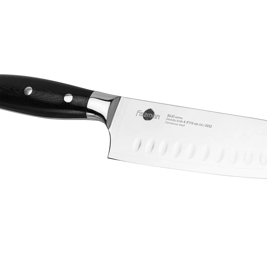 Fissman Bujo Nóż Santoku 16 cm ze stali damasceńskiej VG-10
