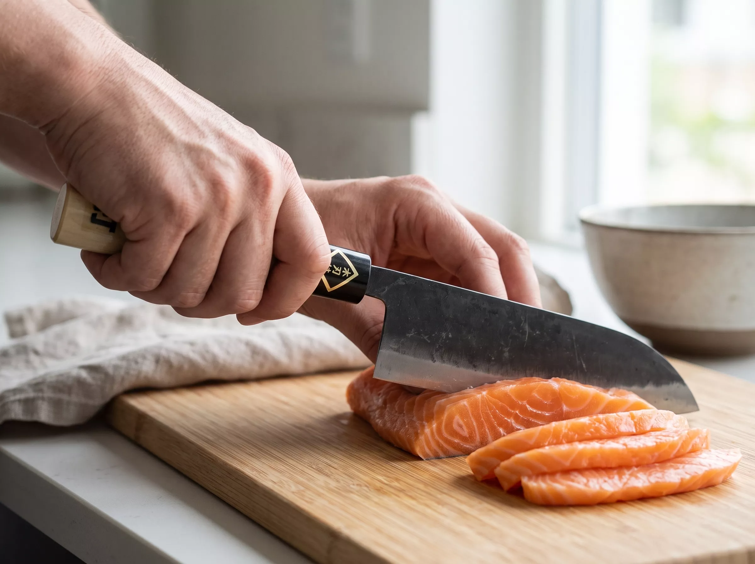 Japoński Nóż Santoku Tosa Ryoma 16,5 cm Stal Shirogami