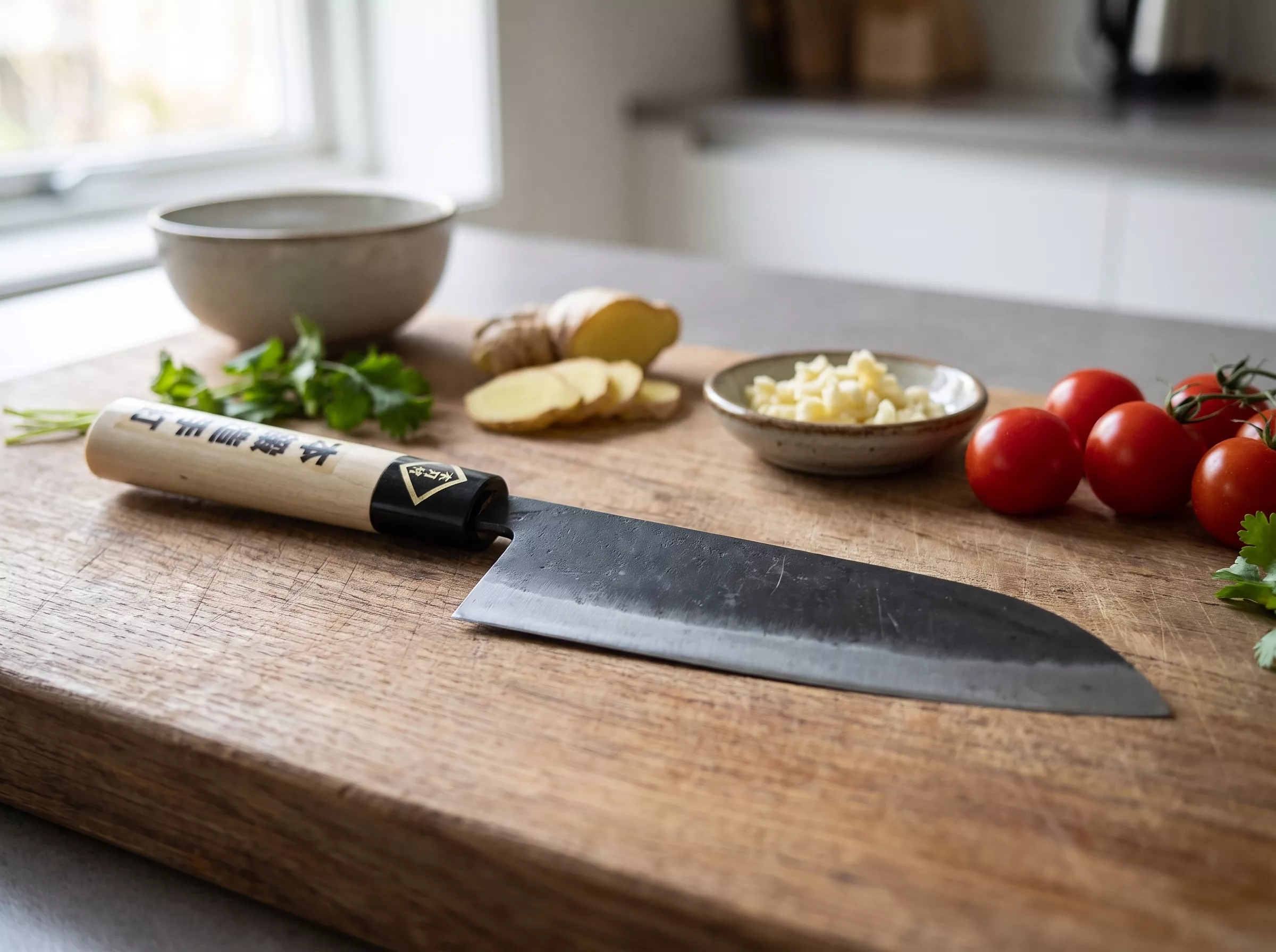 Japoński Nóż Santoku Tosa Ryoma 16,5 cm Stal Shirogami