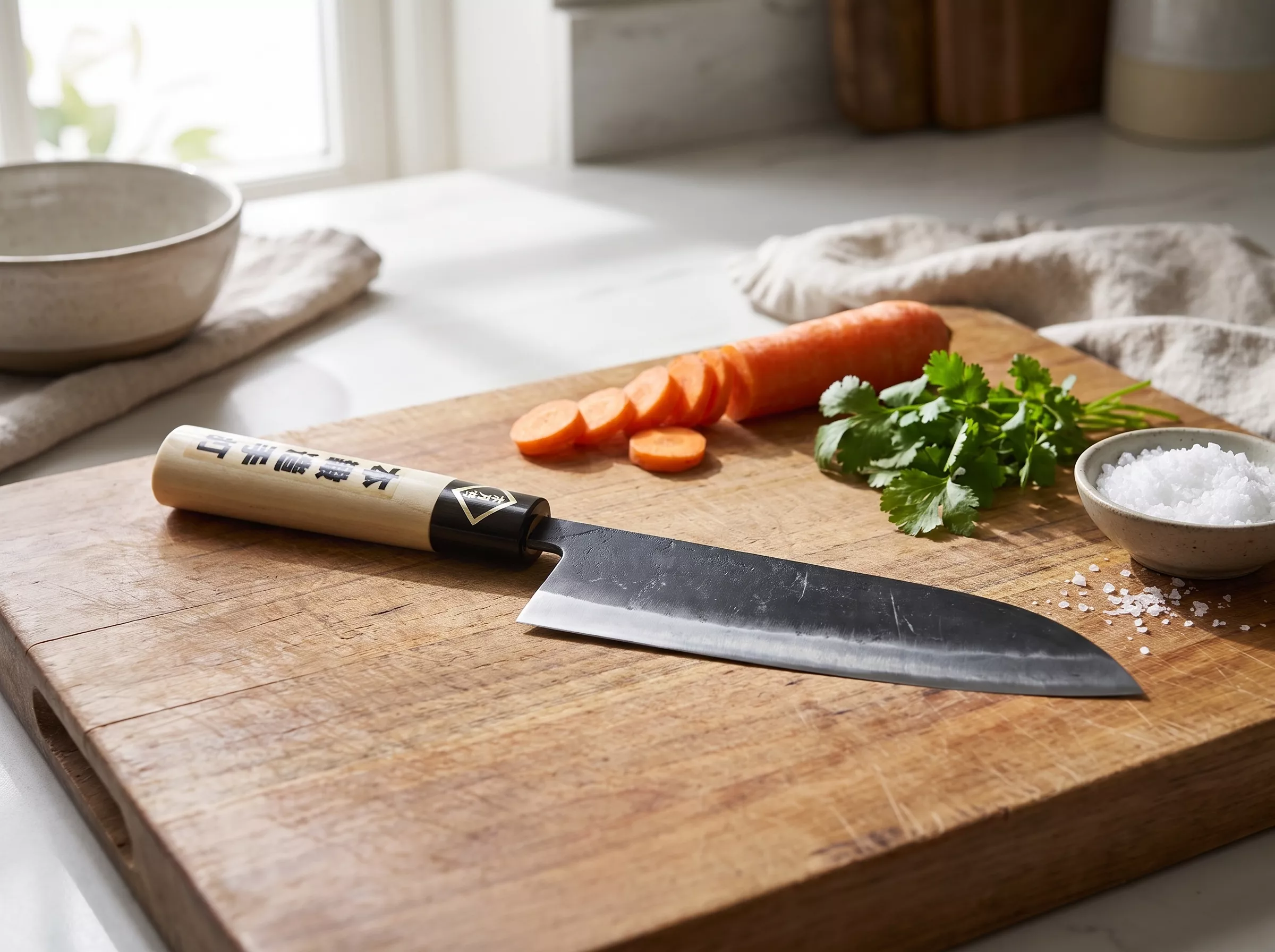 Japoński Nóż Santoku Tosa Ryoma 16,5 cm Stal Shirogami