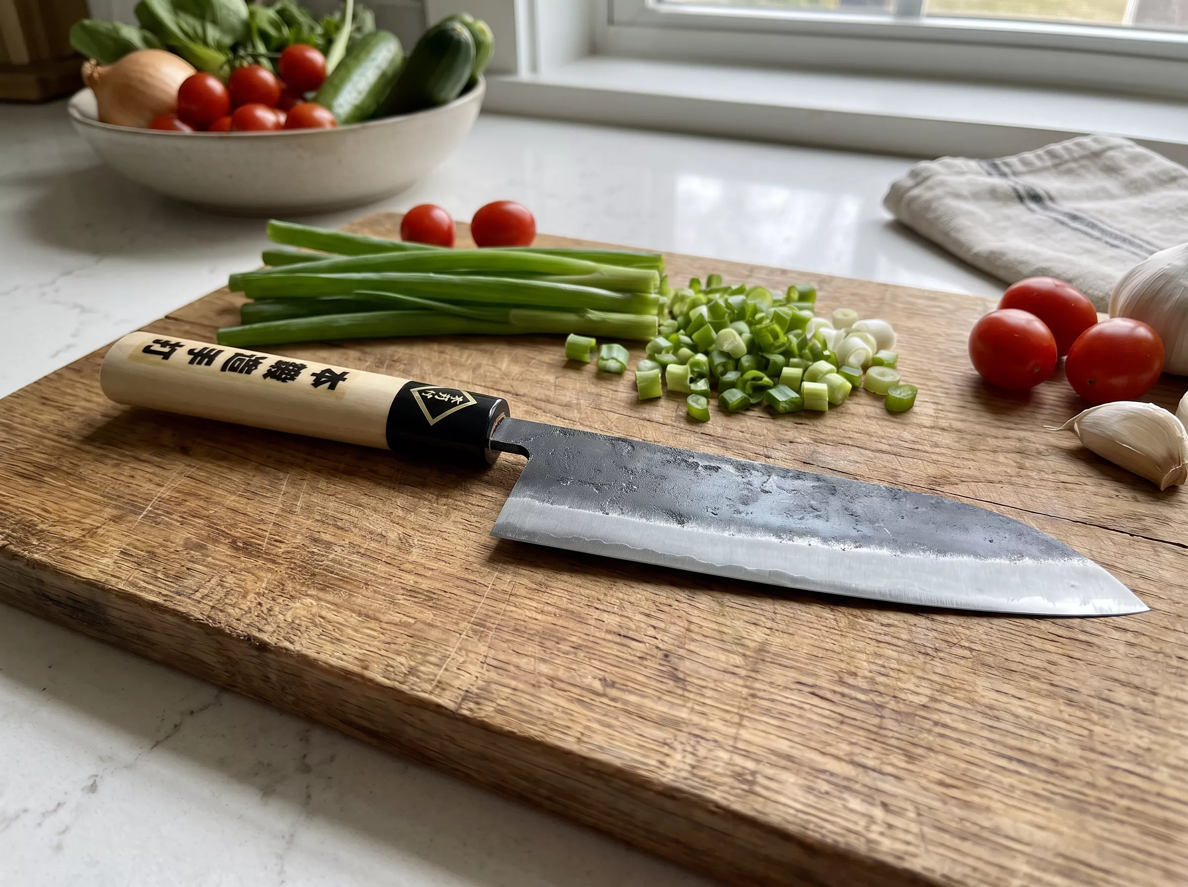 Japoński Nóż Santoku Tosa Ryoma 16,5 cm Stal Shirogami