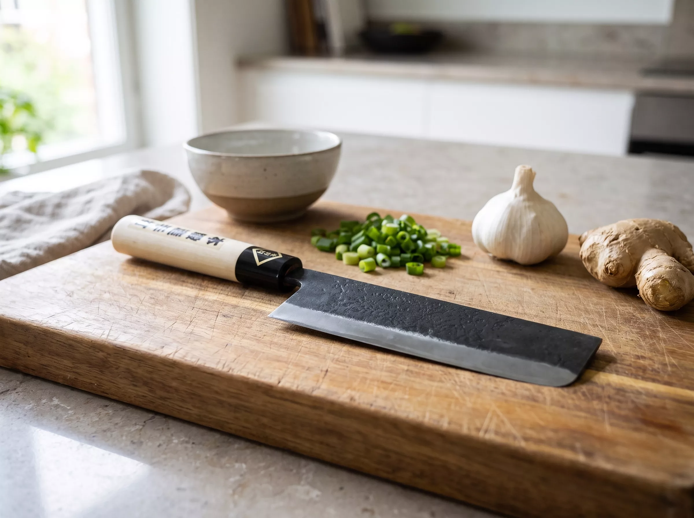 Japoński nóż kuchenny Tosa Nakiri Kurouchi 16,5 cm shirogami