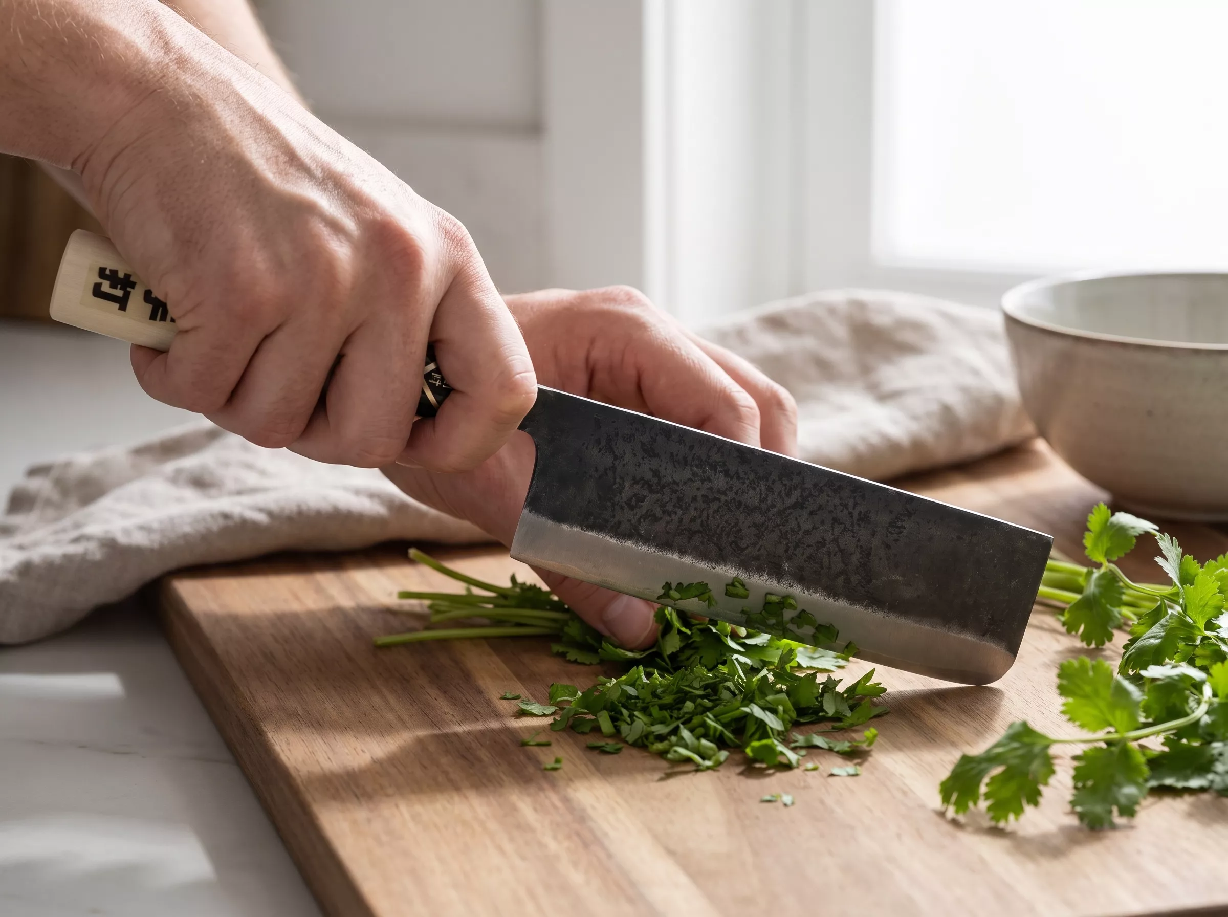 Japoński nóż kuchenny Tosa Nakiri Kurouchi 16,5 cm shirogami