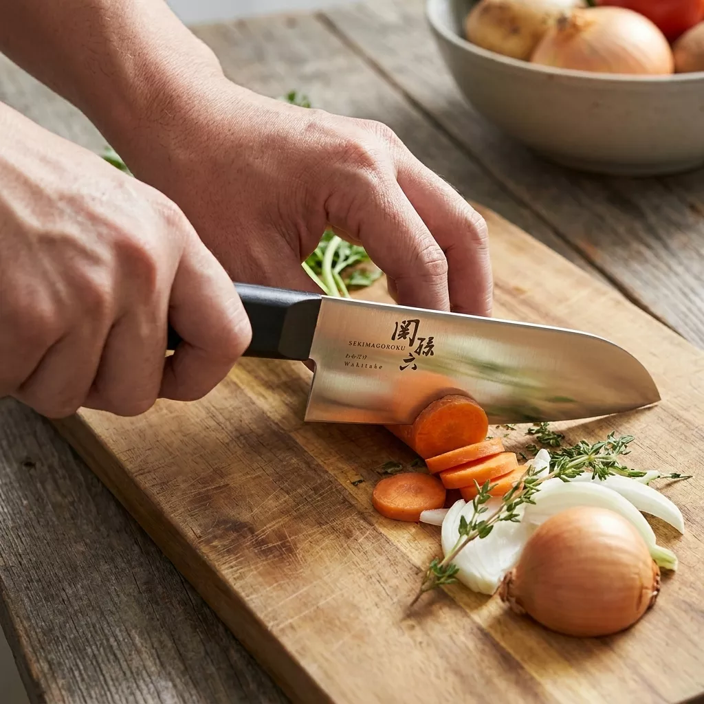 Kai Seki Magoroku Wakatake Mały Nóż Santoku 14,5 cm