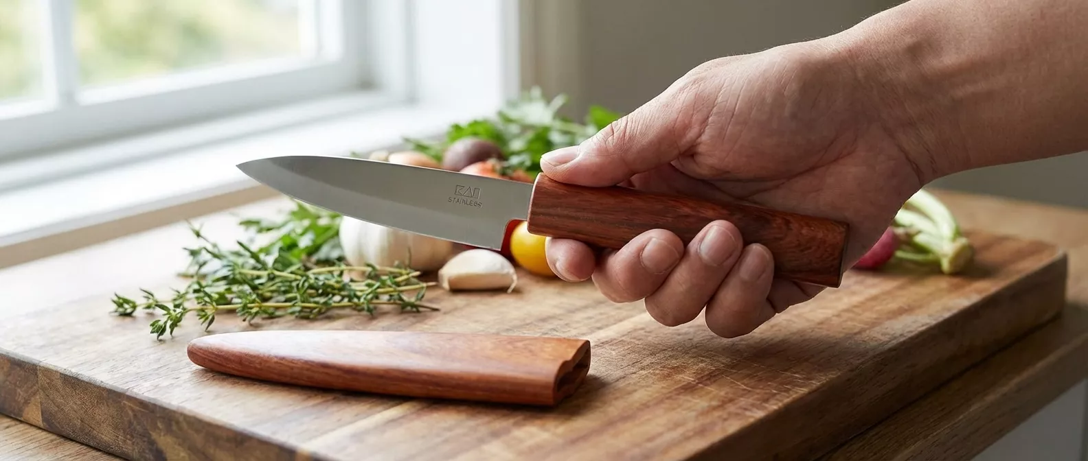 Nóż uniwersalny KAI Seki Magoroku z pochwą 10 cm DH8017