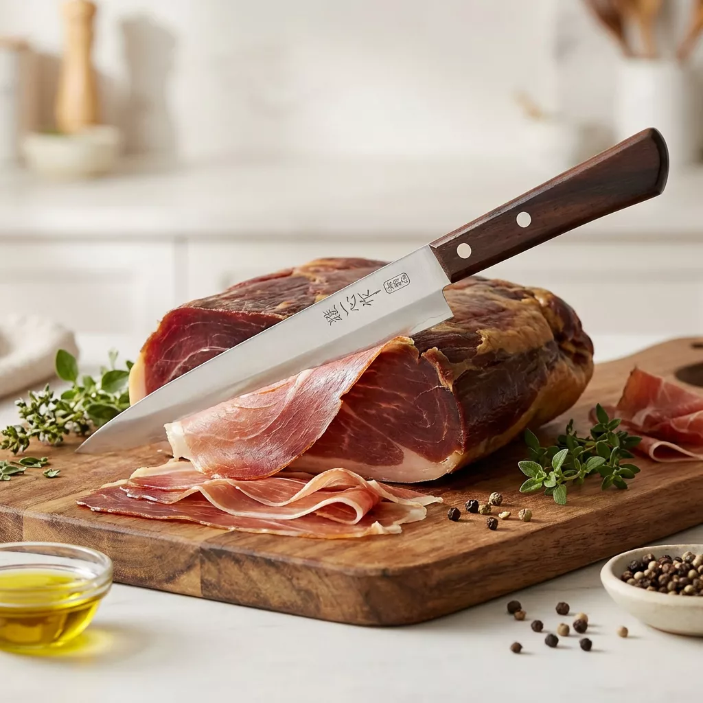 Kanetsugu Miyabi Issin Slicer - Japoński Nóż Kuchenny 21 cm AUS-8 Palisa