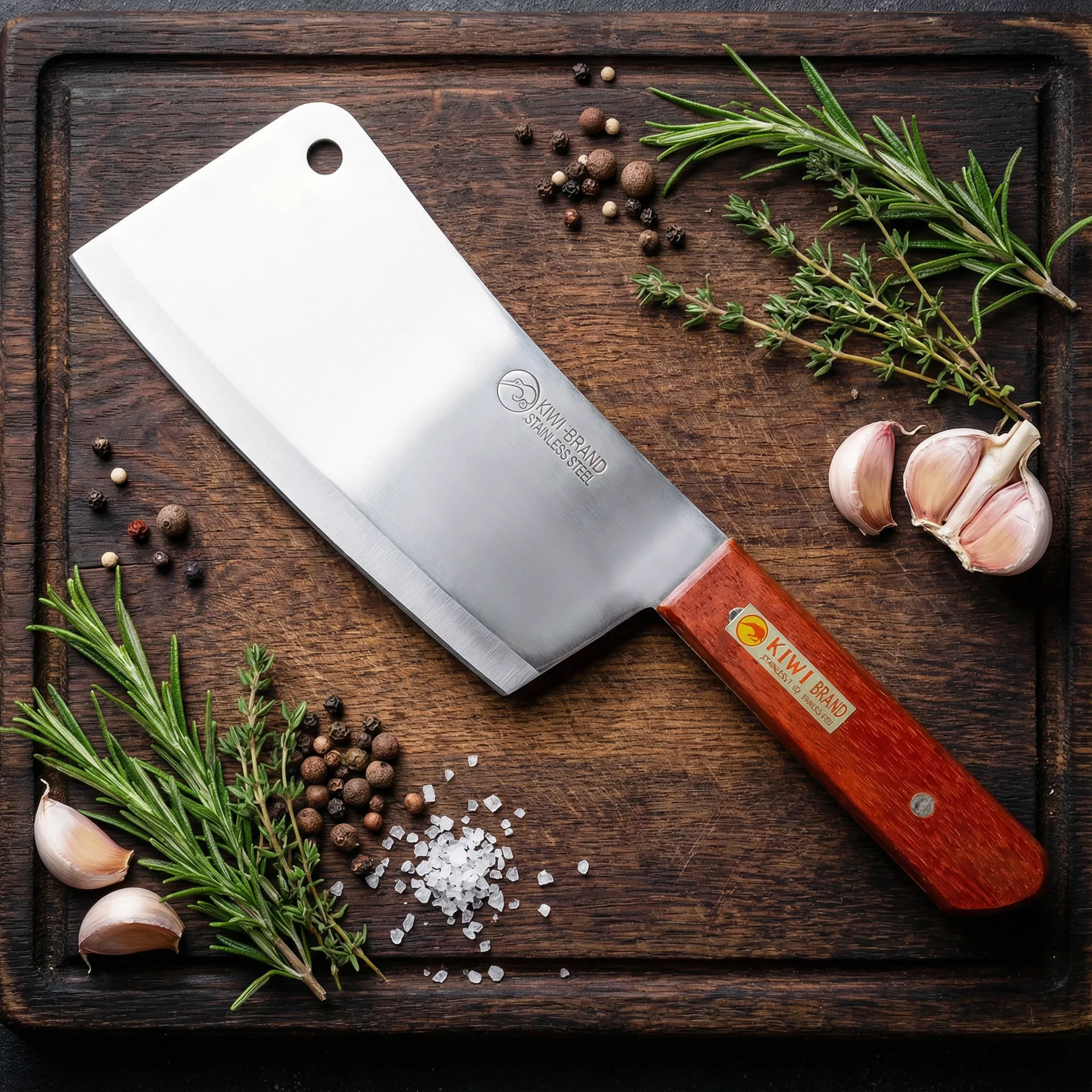 Kiwi Tasak Kuchenny Model 840, Ostrze 18 cm, Drewniana Rękojeść