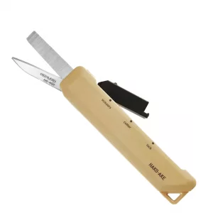 Shibazi Kokuyo Hako-Ake 2w1 - Nożyczki i Nóż do Paczek, 11,3 cm, Sand Beige