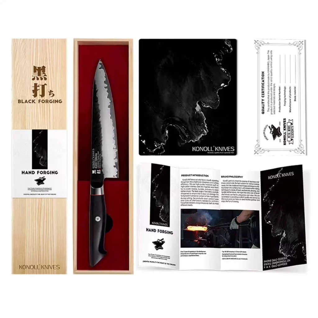 Nóż szefa kuchni Konoll Black Forging BG-42, ostrze 20 cm