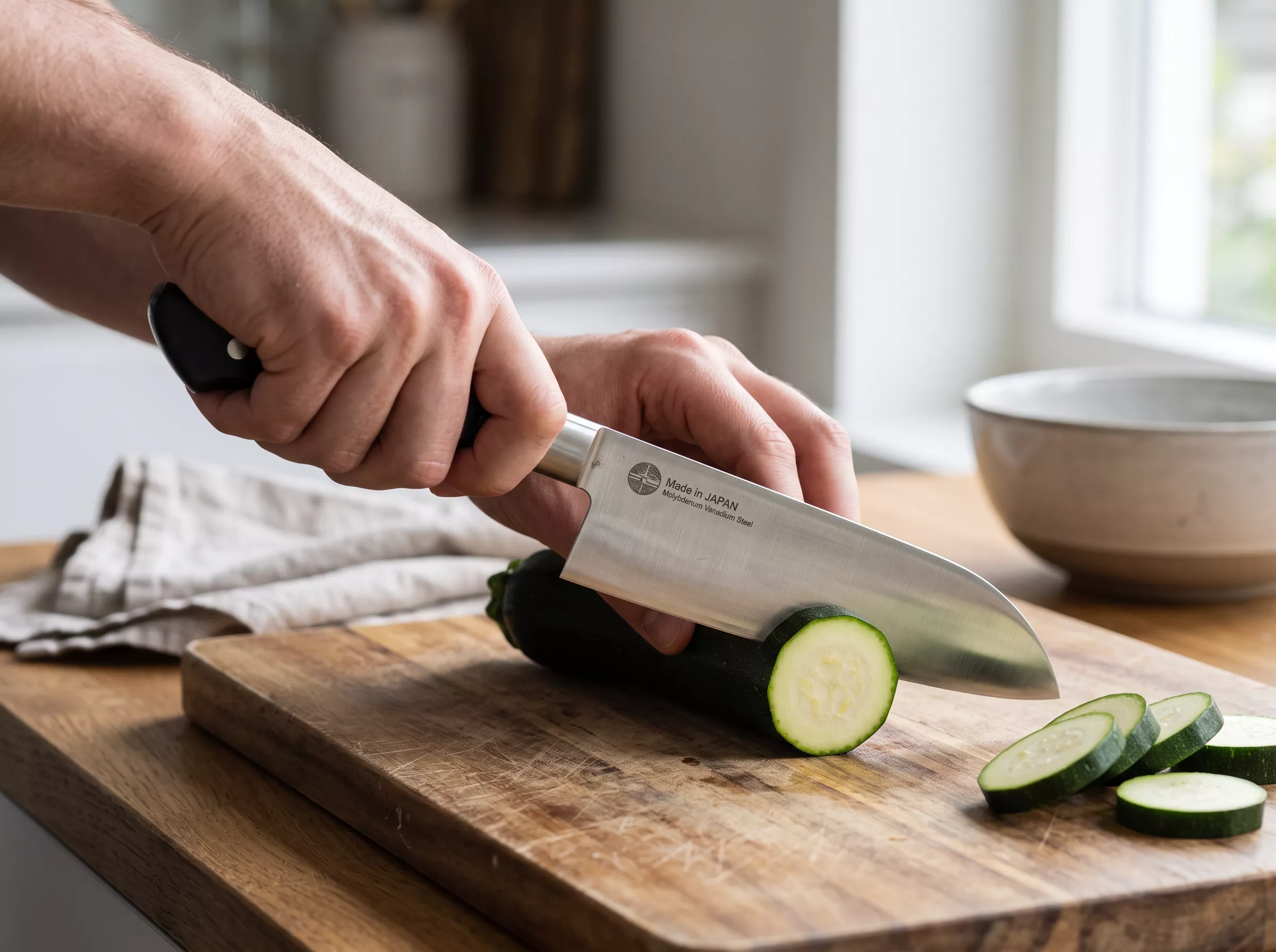 Japoński nóż kuchenny Santoku Nagao Tsubame-Sanjo MV 16,5 cm