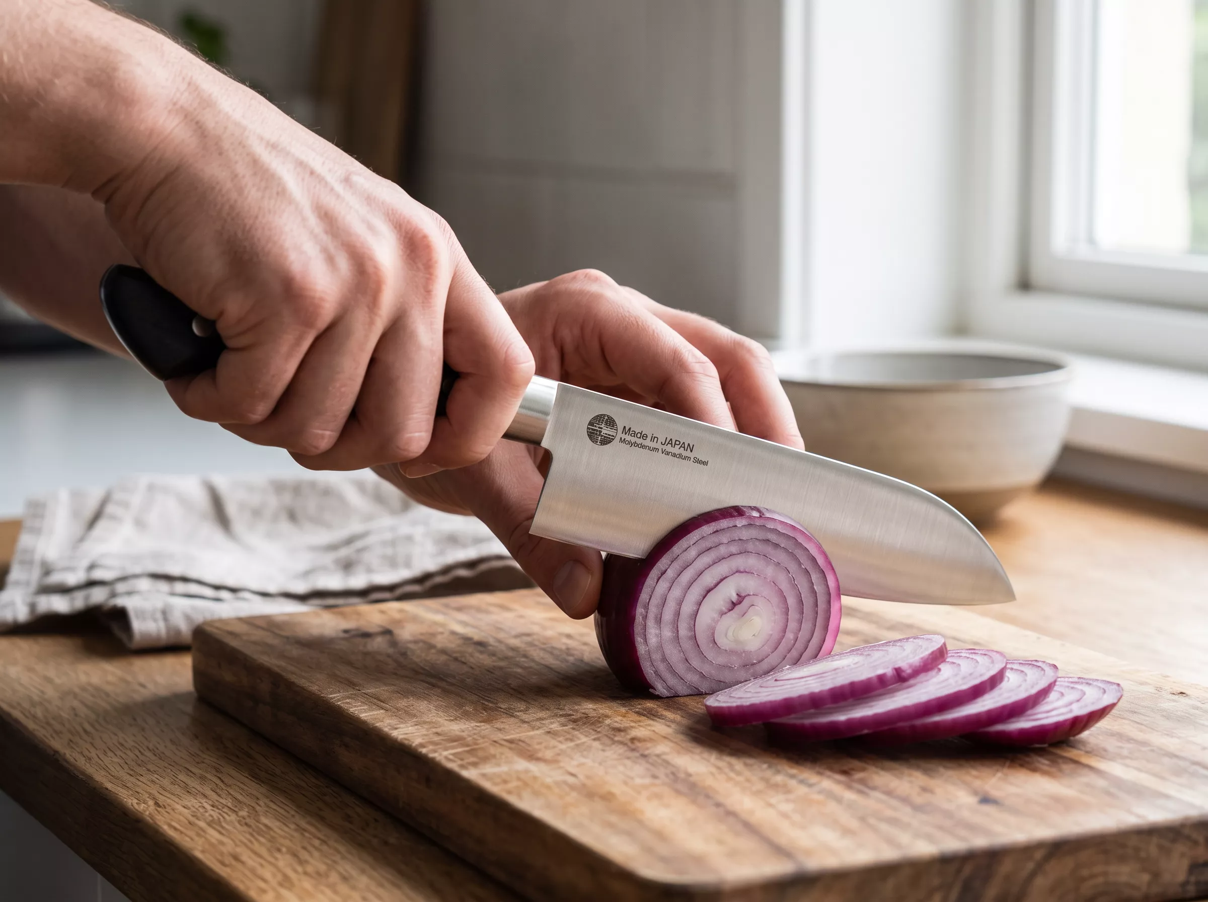 Japoński nóż kuchenny Santoku Nagao Tsubame-Sanjo MV 16,5 cm
