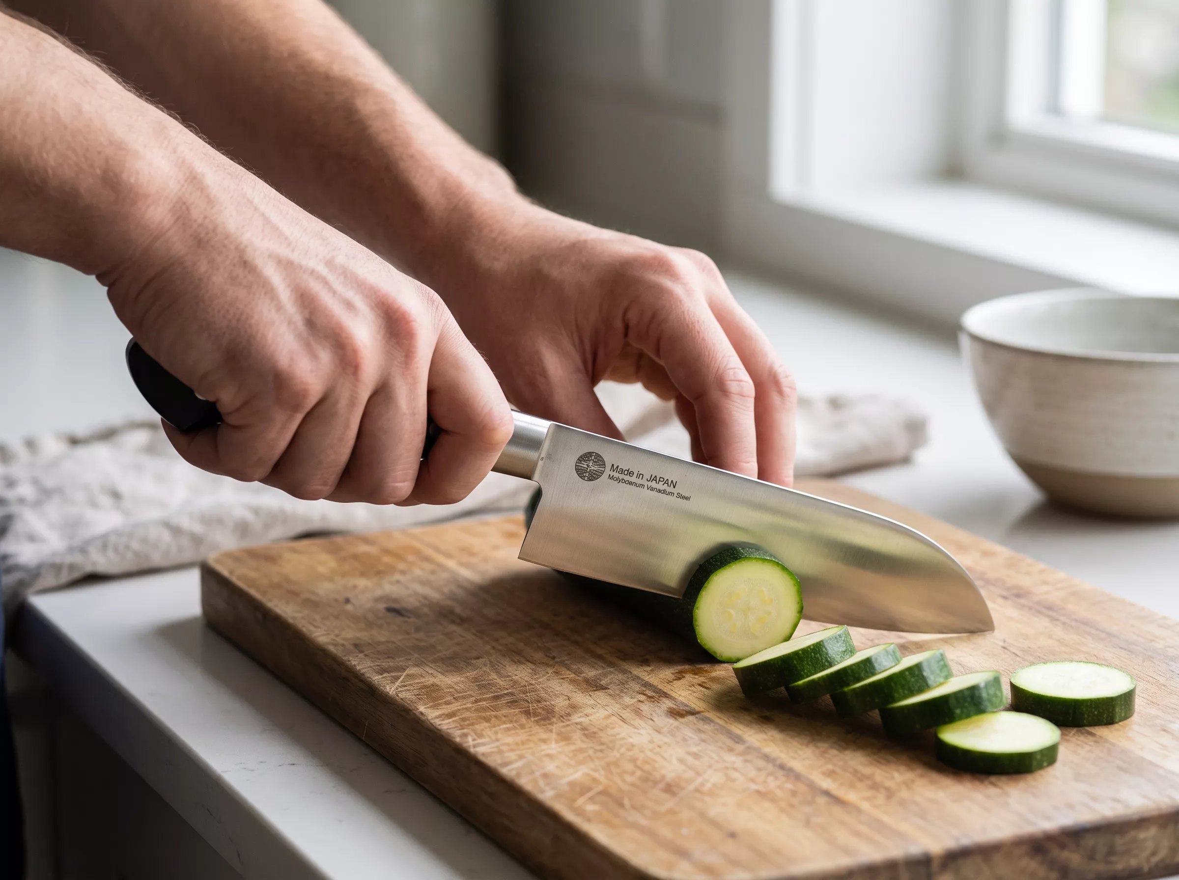 Japoński nóż kuchenny Santoku Nagao Tsubame-Sanjo MV 16,5 cm
