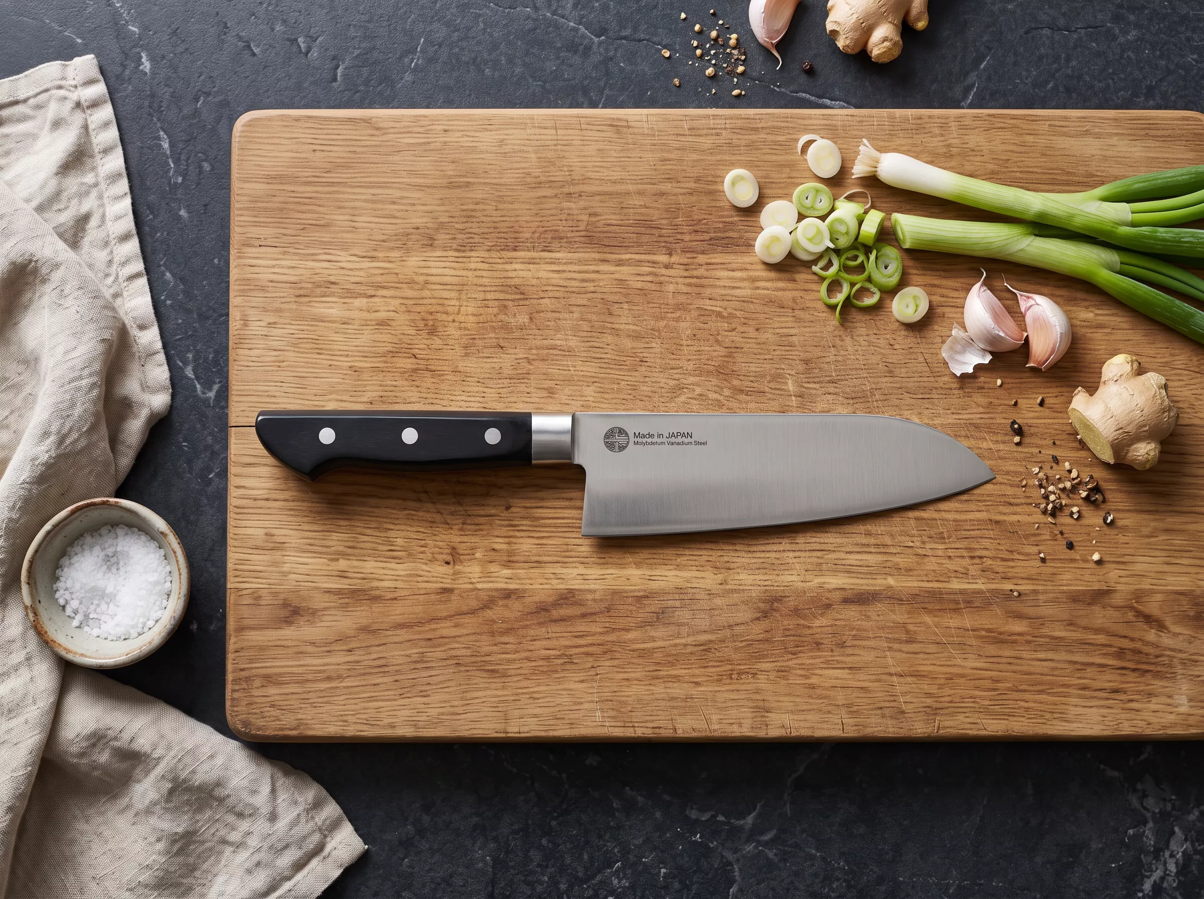 Japoński nóż kuchenny Santoku Nagao Tsubame-Sanjo MV 16,5 cm