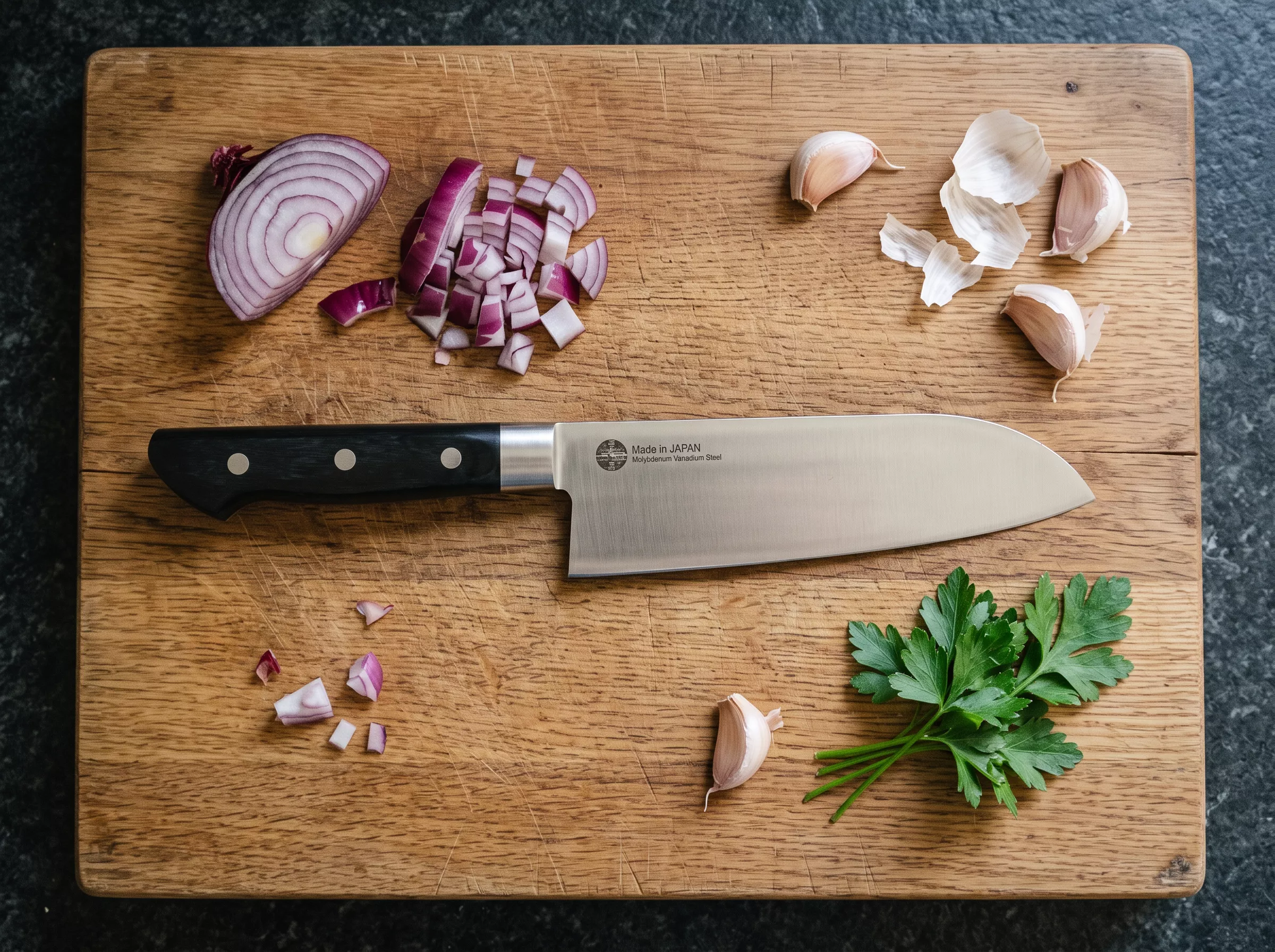 Japoński nóż kuchenny Santoku Nagao Tsubame-Sanjo MV 16,5 cm