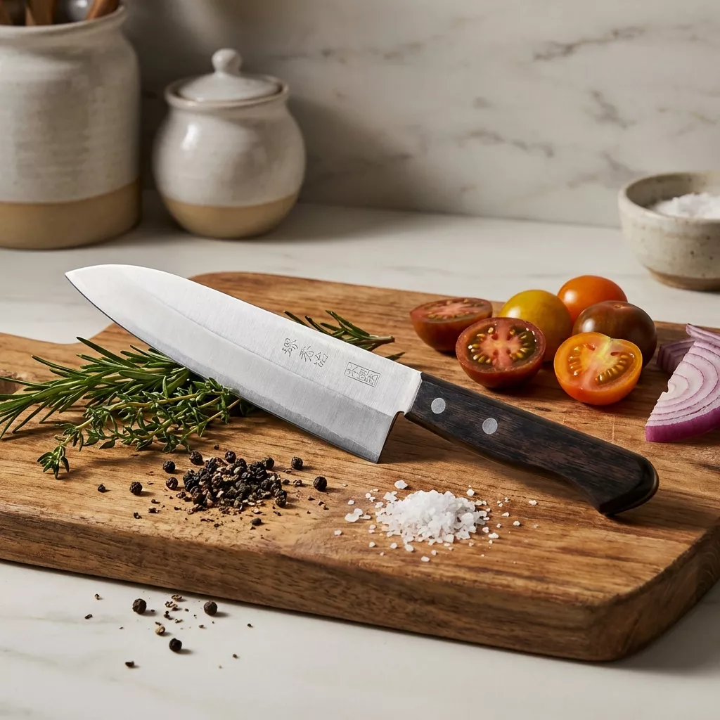 Japoński Nóż Santoku Sakai Shuji Hagane Warikomi 18 cm