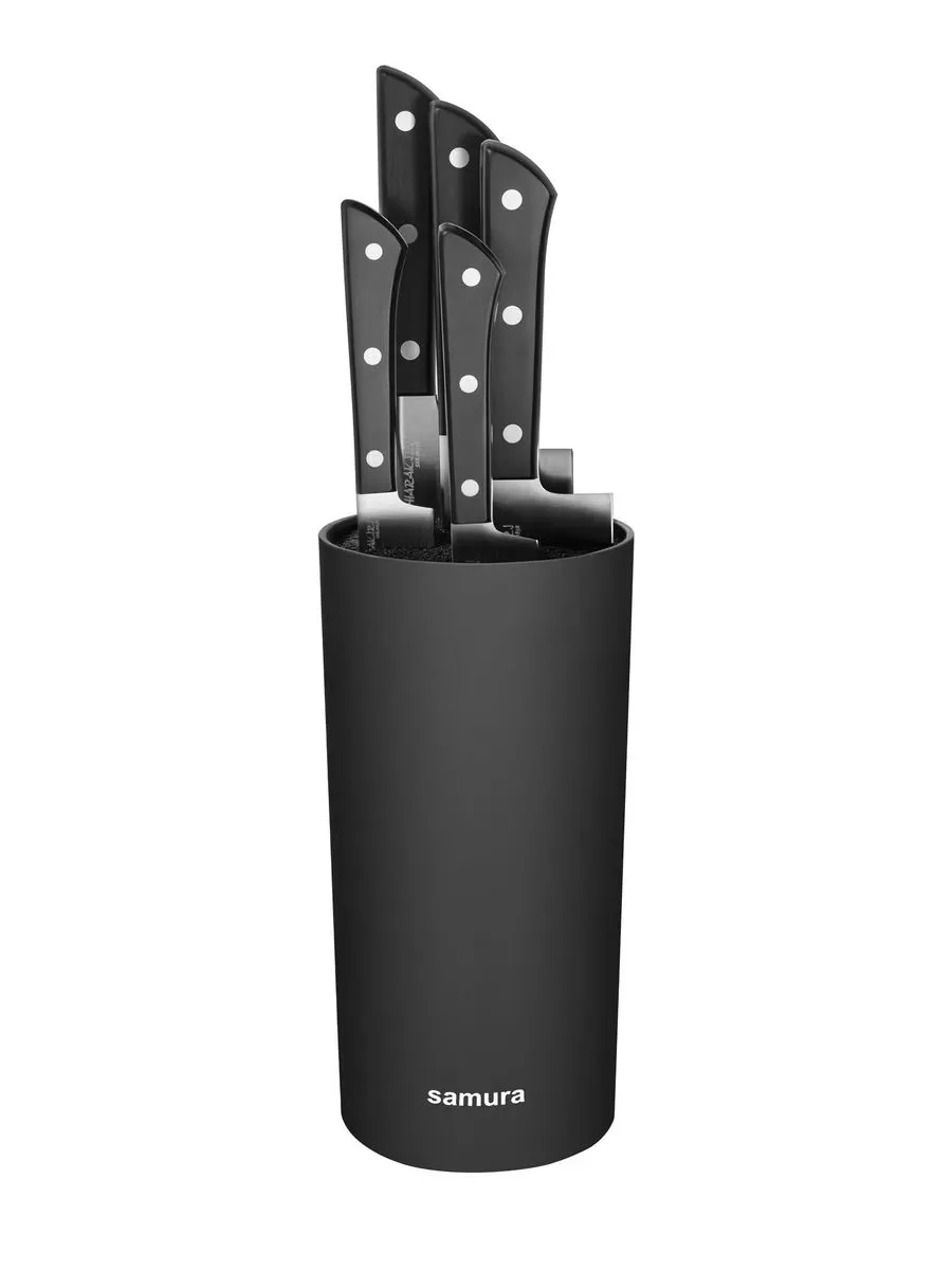 Samura Uniwersalny Blok na Noże Czarny Okrągły 22,5 cm KBF-101