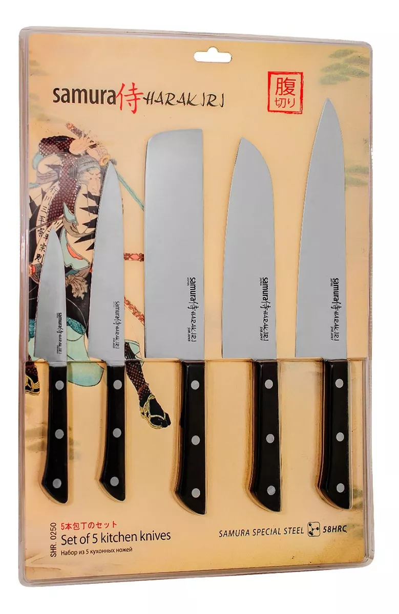 Samura Harakiri zestaw 5 noży kuchennych  AUS-8