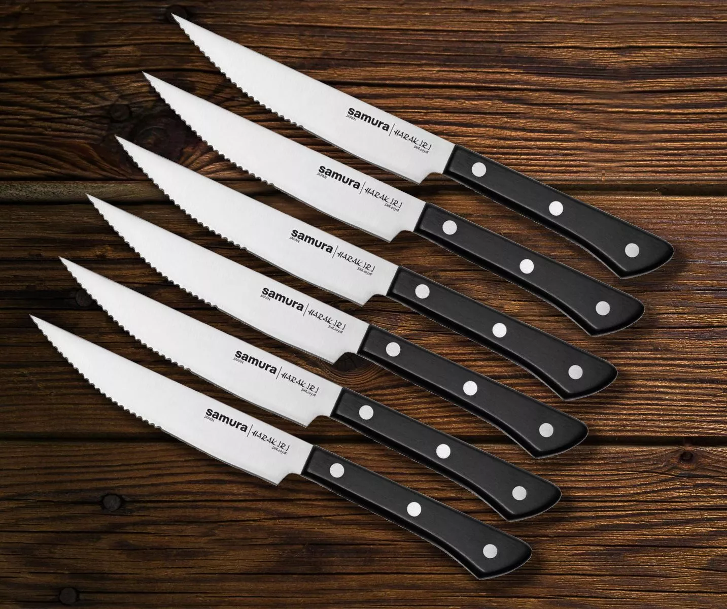 Zestaw 6 noży do steków Samura Harakiri 11 cm AUS-8