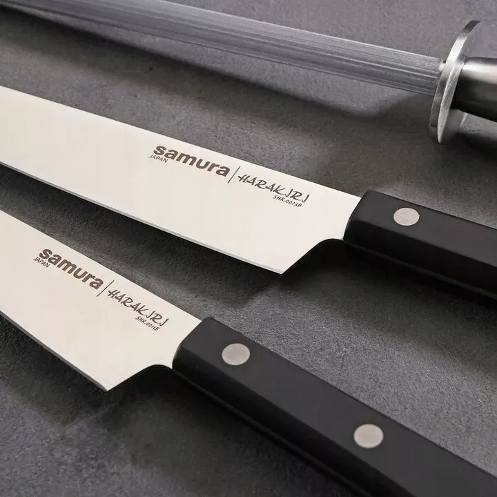 Samura Harakiri Zestaw 5 Noży Kuchennych, Nożyczki, Stalka, Listwa Magnetyczna