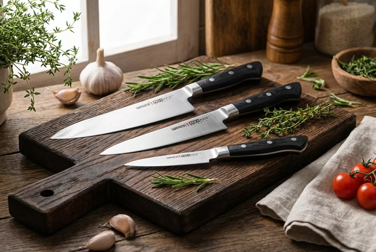 Samura PRO-S Zestaw 3 noży kuchennych AUS-8 (20cm, 11.5cm, 8.8cm)