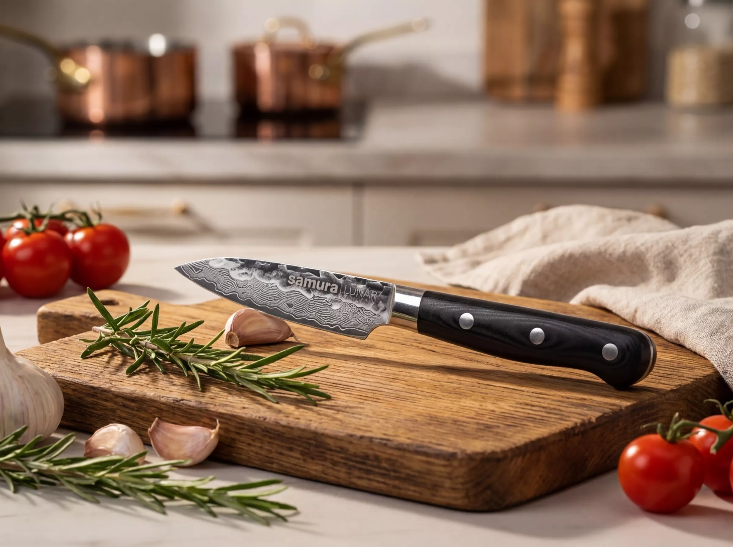 Samura Pro-S Lunar Nóż uniwersalny 8 cm stal damasceńska AUS-10