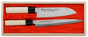 Satake Nashiji Natural Zestaw 2 noży Santoku+Sashi