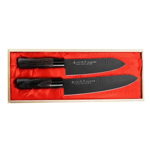 Satake Tsuhime Black Zestaw Nóż Szefa + Santoku