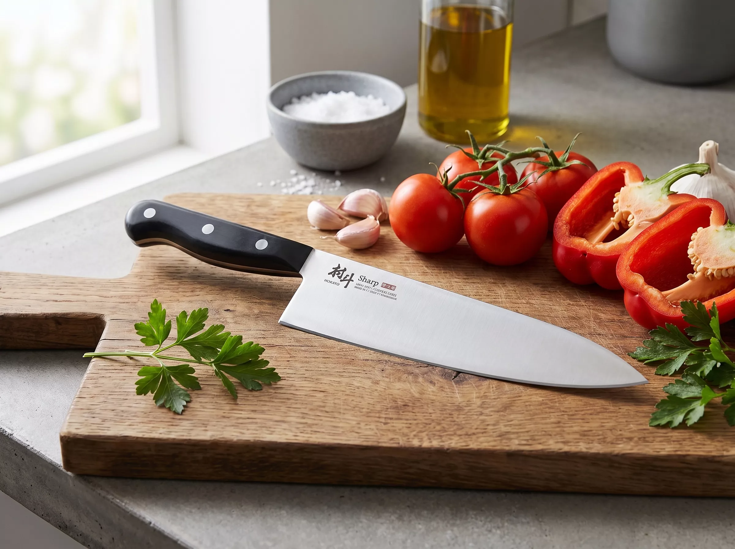 Japoński nóż szefa kuchni Shimomura  Murato Sharp AUS-10 Gyuto 21 cm
