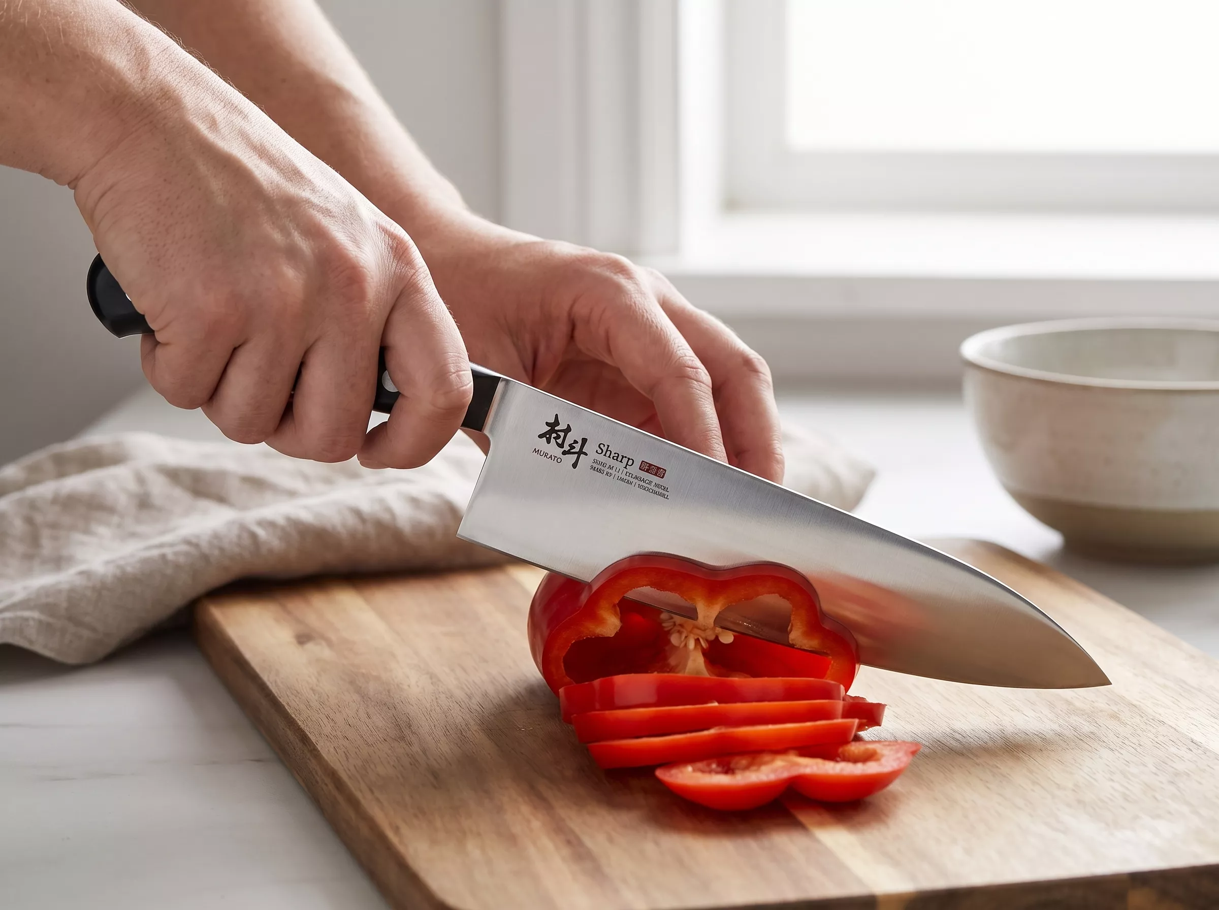 Japoński nóż szefa kuchni Shimomura  Murato Sharp AUS-10 Gyuto 21 cm